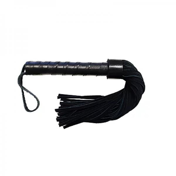 Short Suede Flogger With Leather Handle - Black - Secret Garden