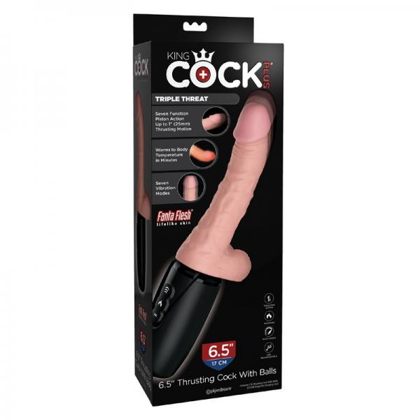 King Cock Plus 6.5in Triple Threat Dong - Secret Garden