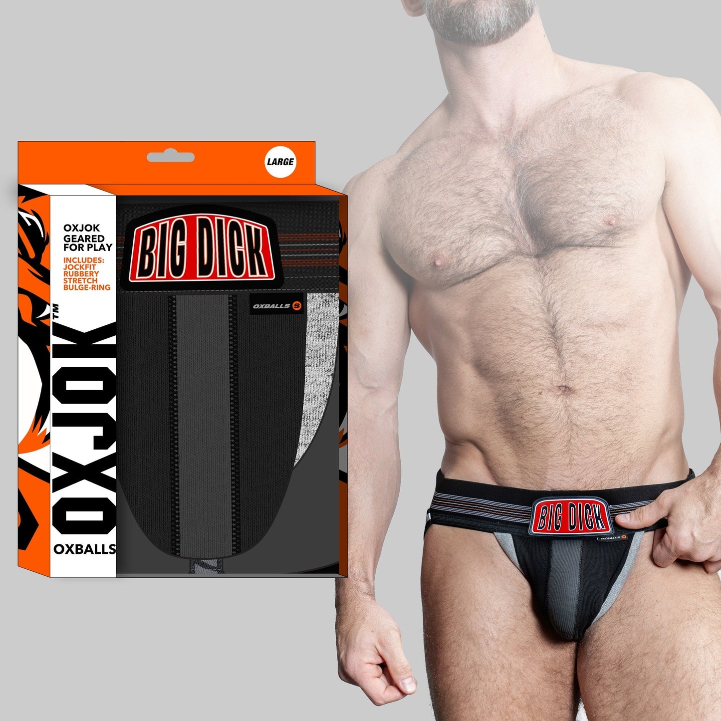 BULGER, the big pouch jock, BLACK IRON, SMALL