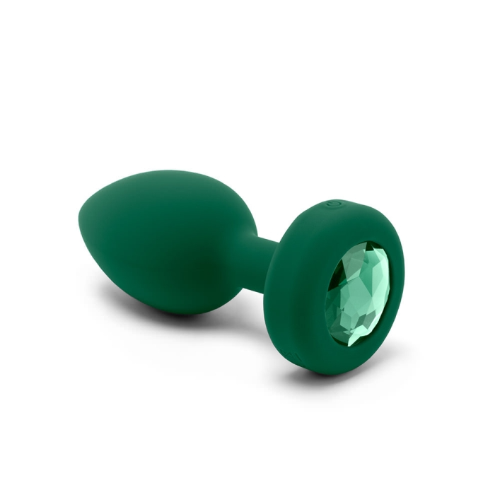 VIBRATING JEWEL PLUG | M/L | EMERALD GREEN