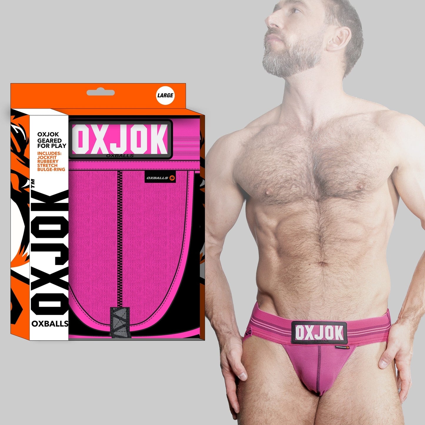 SLINGJOCK, upthrust slider-strap jock, PINK SKY, MEDIUM